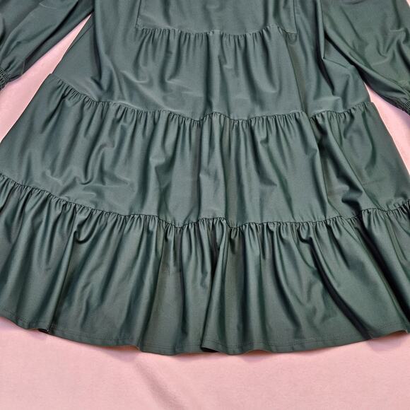 Jude Connally Tammi Dress Womens M Evergreen Tiered Cocktail Holiday Party Mini - Picture 11 of 16